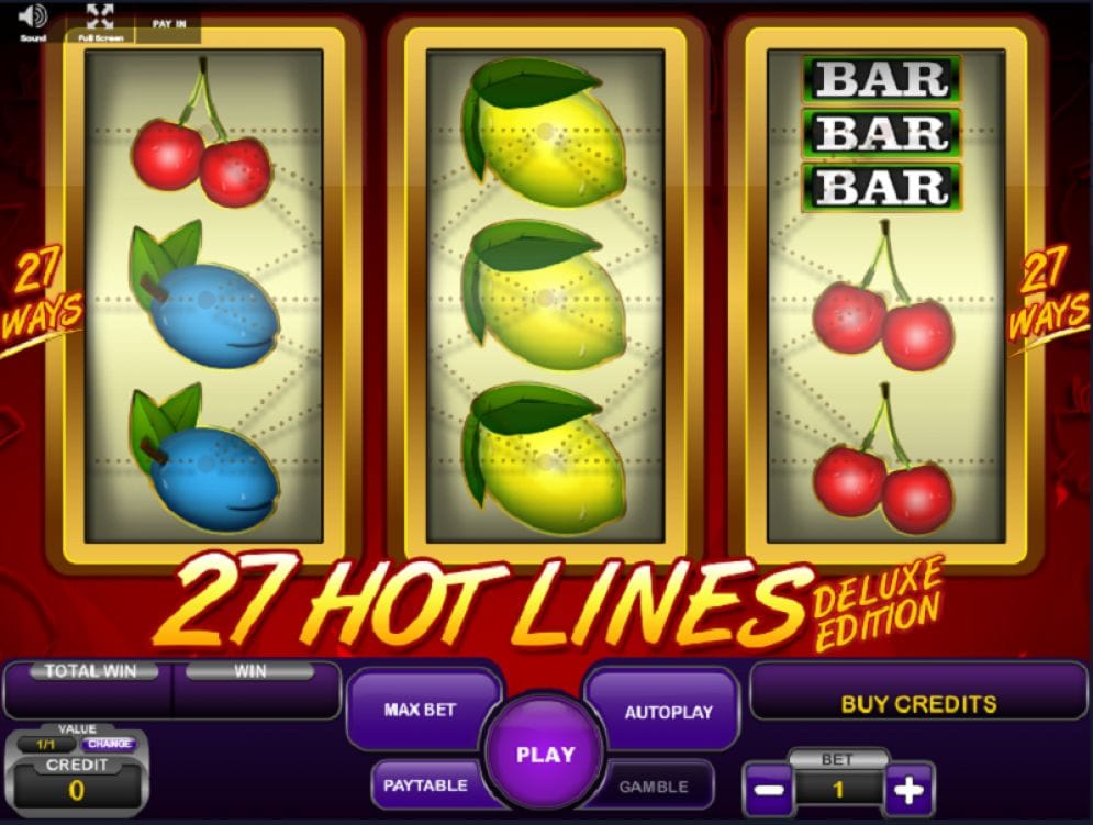 27 Hot Lines Deluxe 27 Hot Lines Deluxe Spielautomat