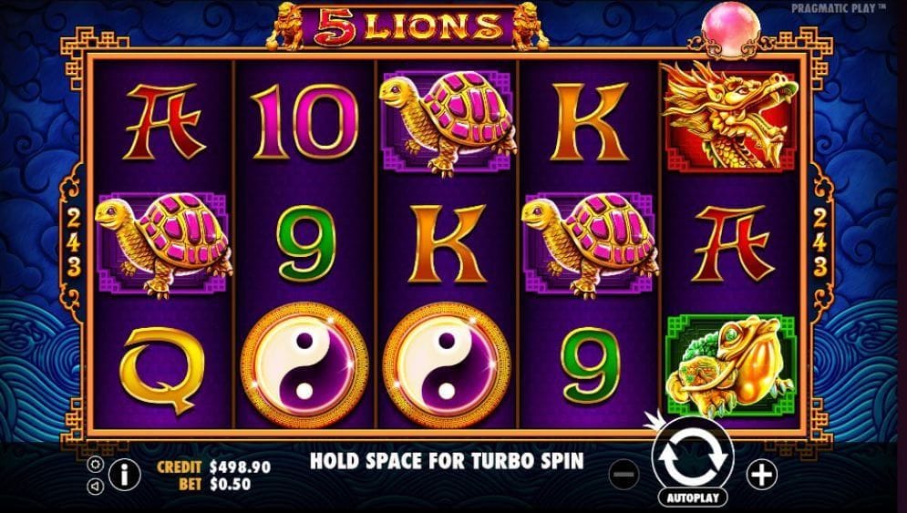 5 Lions online Videoslot