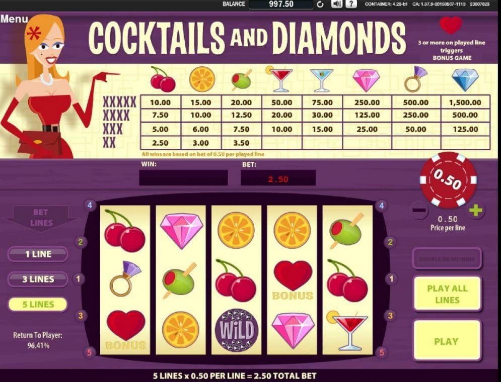 Cocktails and Diamonds Cocktails and Diamonds online Automatenspiel