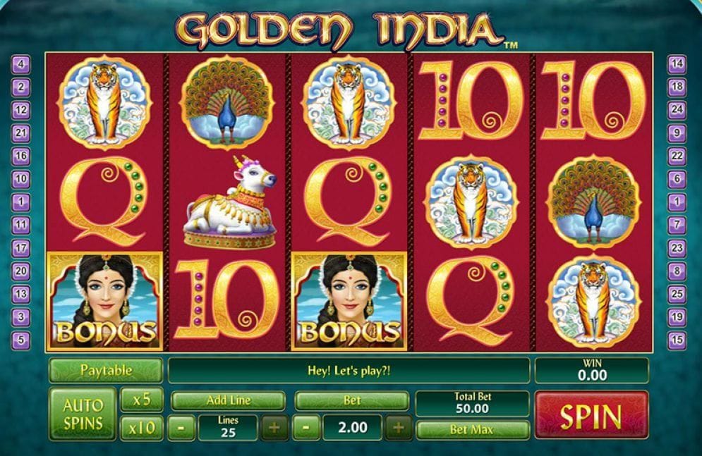 Golden India online Videoslot