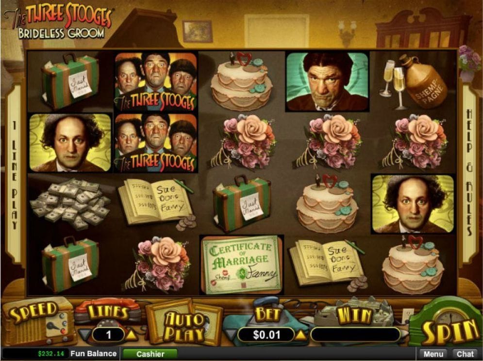 The Three Stooges Brideless Groom The Three Stooges Brideless Groom Video Slot